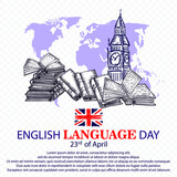 Fototapeta Big Ben - English Language Day, Poster and Banner Vector