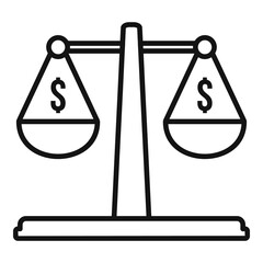 Poster - broker money balance icon, outline style