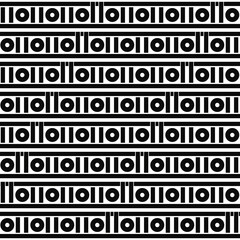 Poster - Circles And Line Geometric Seamless Monochrome Pattern. Abstract Circles Pattern. Vector.