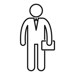 Poster - broker icon, outline style
