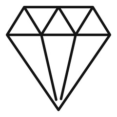 Poster - Shiny diamond icon, outline style