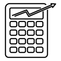 Poster - Broker money calculator icon, outline style