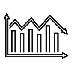 Poster - Finance graph chart icon, outline style