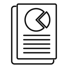 Poster - Broker pie chart paper icon, outline style