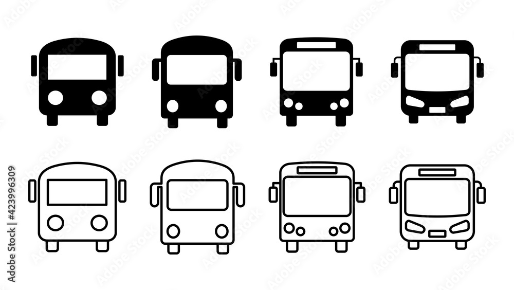 Bus icon set. bus vector icon Stock Vector | Adobe Stock