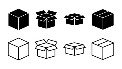 Box icon set. box vector icon, package, parcel