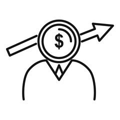 Wall Mural - Trader money icon, outline style