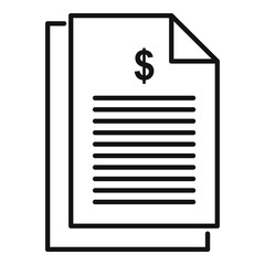 Poster - trader money paper icon, outline style