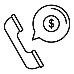 Poster - trader money call icon, outline style