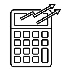 Poster - trader calculator icon, outline style