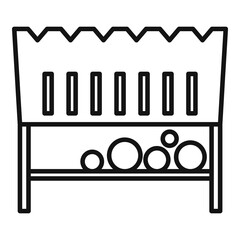 Sticker - Pan brazier icon, outline style