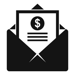 Poster - Credit money mail icon, simple style