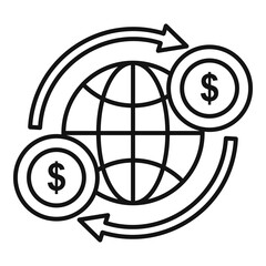 Poster - Global money credit icon, outline style