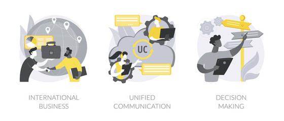 Poster - Enterprise communication abstract concept vector illustrations.