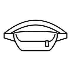 Poster - waist bag luggage icon, outline style