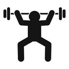 Poster - Gym barbell training icon, simple style