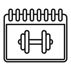 Poster - gym time calendar icon, outline style