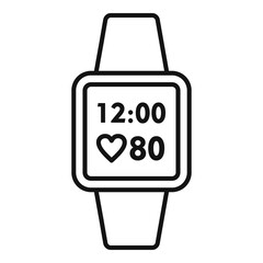 Poster - gym smartwatch icon, outline style