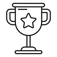 Sticker - Gym gold cup icon, outline style