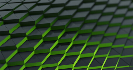 Poster - geometric abstract background. corporate triangle background with texture and green lights. corporat
