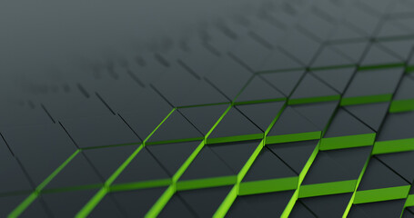 Poster - triangle shapes abstract background with green reflection and glow. for business and corporate templ