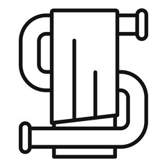 Sticker - Heated towel rail icon, outline style