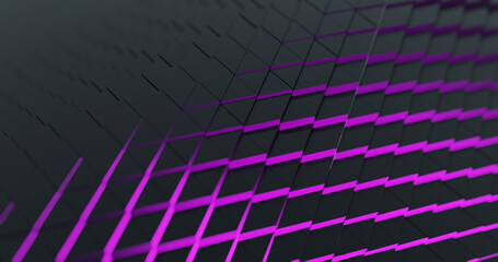 Poster - abstract background with metal poly and purple glow. metallic reflection and dynamic style for busin