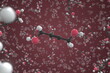 © Alexey Novikov - 2-butyne-1,4-diol molecule. Ball-and-stick molecular model. Chemistry related 3d rendering