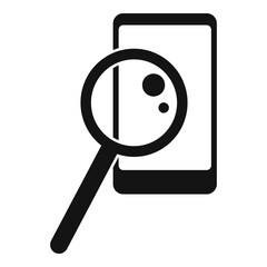 Poster - analyze smartphone icon, simple style