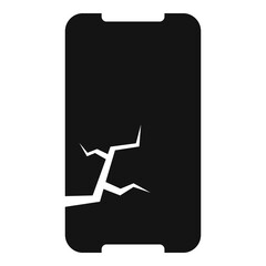 Poster - Broken protective glass icon, simple style