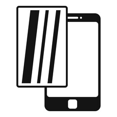Poster - new phone glass icon, simple style