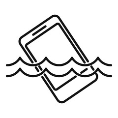 Poster - Smartphone underwater icon, outline style