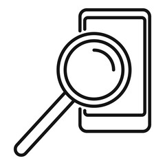 Poster - analyze smartphone icon, outline style