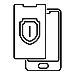 Poster - Shield protective glass icon, outline style