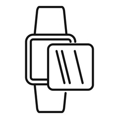 Poster - smartwatch protective glass icon, outline style
