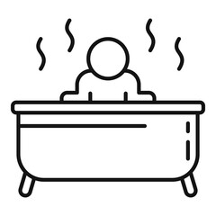 Sticker - Man in jacuzzi icon, outline style