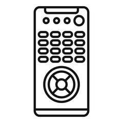 Poster - Button remote control icon, outline style