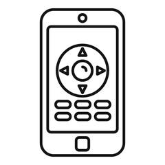 Wall Mural - Phone remote control icon, outline style