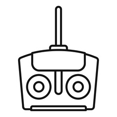 Poster - drone remote control icon, outline style