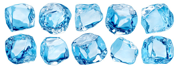 Wall Mural - ice cubes isolated on white background