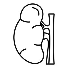 Sticker - Urology kidney icon, outline style