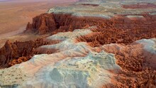 Aerial, Desert Rock Formations In Utah