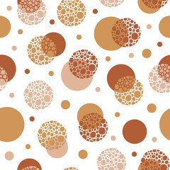 Poster - Abstract seamless pattern with colorful doodle circles and dots on white background. Trendy vector design for paper, cover, fabric, textile, wallpaper, interior decor	