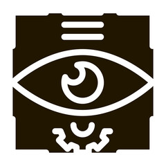 Poster - goal by eye analysis of reality glyph icon vector. goal by eye analysis of reality sign. isolated symbol illustration