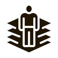 Poster - transfer of man into virtuality glyph icon vector. transfer of man into virtuality sign. isolated symbol illustration