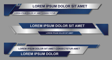 Poster - Modern geometric lower third banner template design. Colorful lower thirds set template vector. Vector illustration