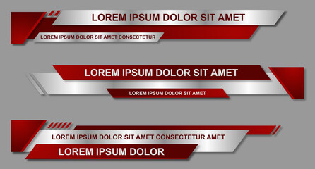 Poster - Modern geometric lower third banner template design. Colorful lower thirds set template vector. Vector illustration