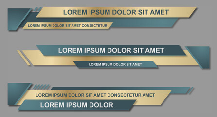 Wall Mural - Modern geometric lower third banner template design. Colorful lower thirds set template vector. Vector illustration
