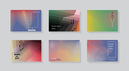 Poster - Set of horizontal a4 covers, brochure, flyer template design with abstract background