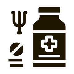 Poster - medical pills for mental disorder glyph icon vector. medical pills for mental disorder sign. isolated symbol illustration